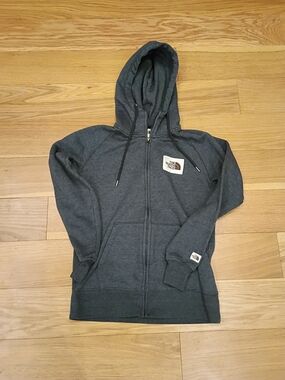 The North Face Charcoal Full-Zip Hooded Sweatshirt Xs Womens